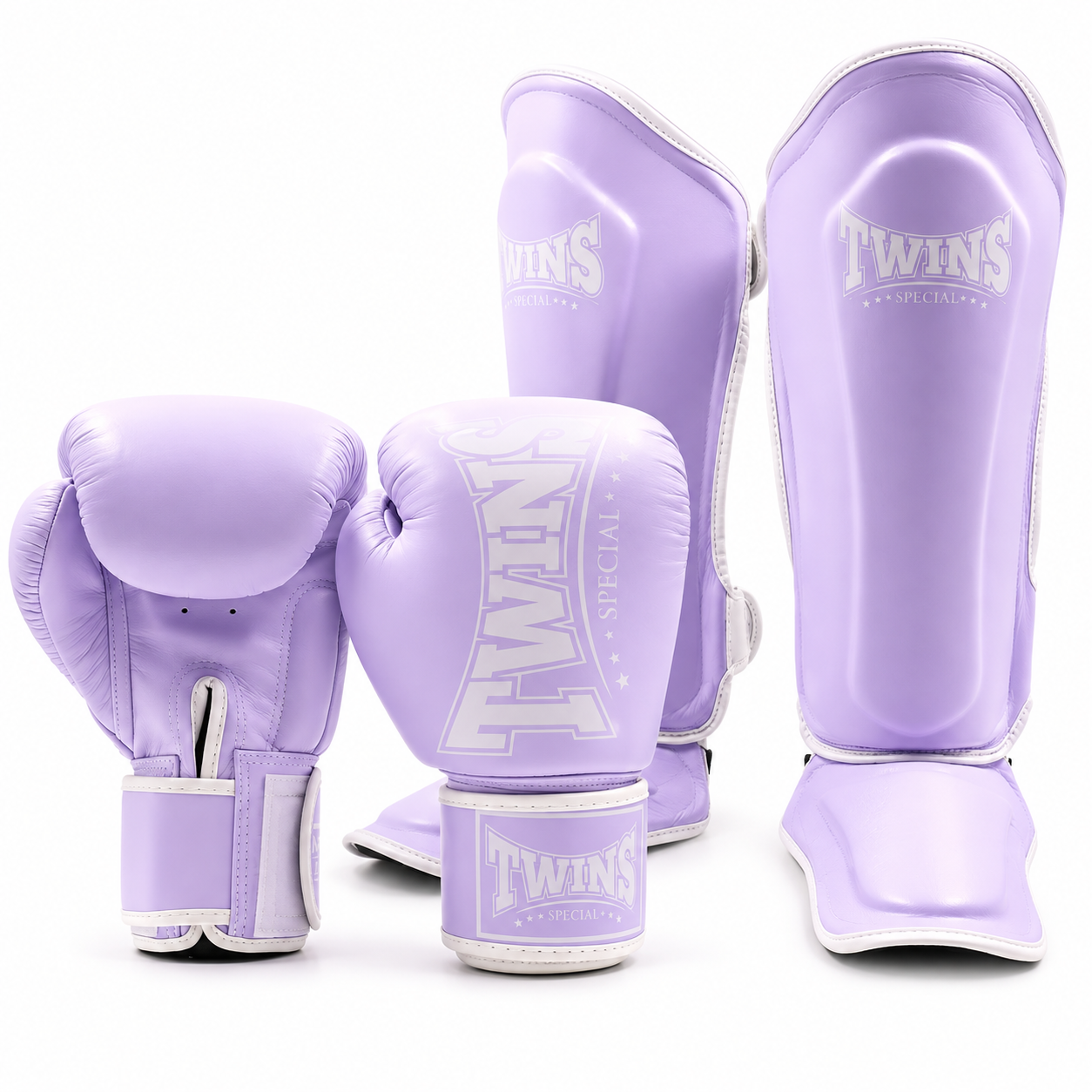 Bundle: Twins Special Lilac Boxing Gloves & Shin Guards - Combat X